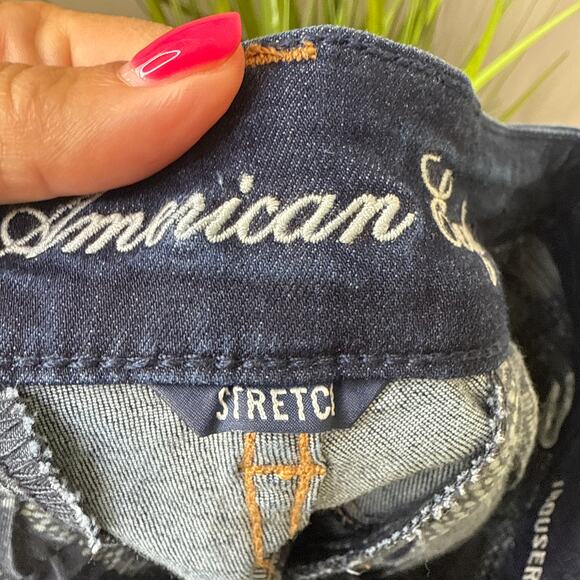American Eagle Outfitters‎ Women's Stretch Low-Rise Flare Dark Wash Jeans Size 6 - Picture 7 of 9